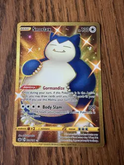 Pokemon Snorlax Secret Rare 224/198 Sword & Shield Chilling Reign Holo - Image 1