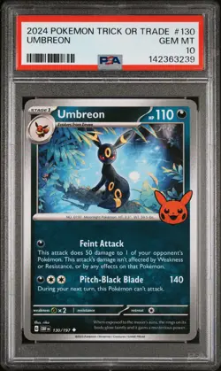 2024 POKEMON TRICK OR TRADE #130 UMBREON PSA 10 - Image 1