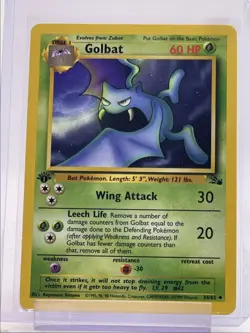 GOLBAT 1999 POKEMON ORIGINAL FOSSIL 1ST EDITION UNCOMMON 34/62 Q2045 - Image 1