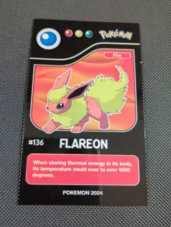 2024 POKEMON POKEDEX BLACK Edition Card #136 Flareon Peru US Seller - Image 1