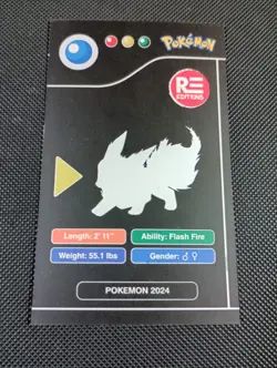 2024 POKEMON POKEDEX BLACK Edition Card #136 Flareon Peru US Seller - Image 2