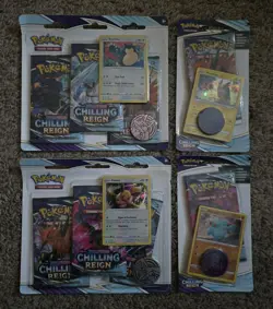 X4 Pokemon Sword & Shield Chilling Reign Blister Packs Sealed - Image 1