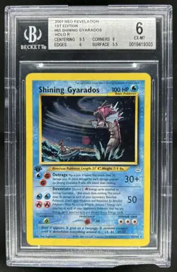 2001 Pokemon Neo Revelation 1st Edition Shining Gyarados Holo #65/64 BGS 6 - Image 1