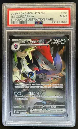 2025 Pokemon N's Zoroark ex Special Illustration Rare #185/159 PSA 9 - Image 1