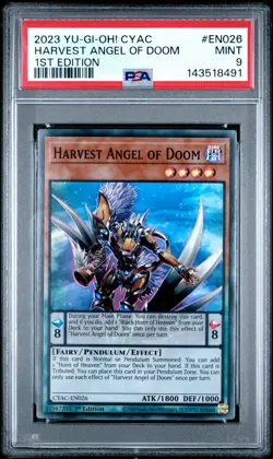 2023 YU-GI-OH! CYBERSTORM ACCESS 1ST ED #EN026 HARVEST ANGEL OF DOOM PSA 9 - Image 1