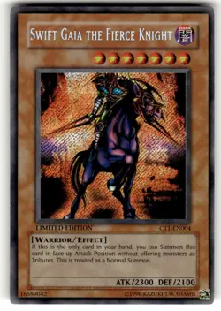 YUGIOH • SWIFT GAIA THE FIERCE KNIGHT • SECRET RARE • CT1-EN004 • LIMITED • MP - Image 1