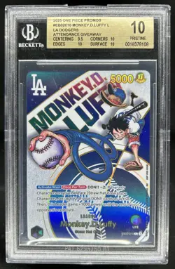 2025 One Piece Promos Monkey D. Luffy Dodgers Giveaway #EB02-010 BGS 10 Pristine - Image 1