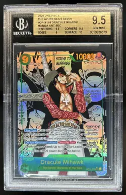 2026 One Piece Dracule Mihawk Secret Rare Manga Alt Art #OP14-119 BGS 9.5 - Image 1