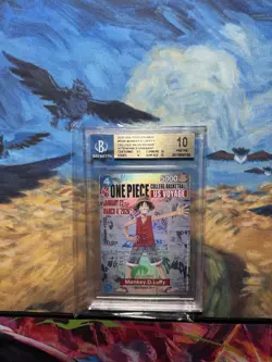One Piece CCG Monkey.D.Luffy College Basketball US Voyage Promo P-055 BGS 10 - Image 1