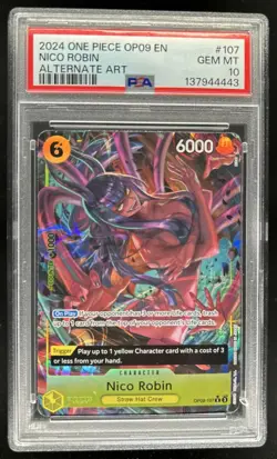 2024 One Piece OP09 Nico Robin Alternate Art #OP09-107 PSA 10 GEM MT - Image 1