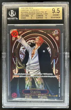 2025 One Piece 3rd Ann Carrying On Will Shanks Gold Foil SP #OP09-004 BGS 9.5 - Image 1