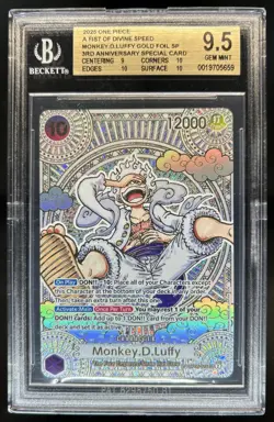 2025 One Piece 3rd Ann Divine Speed Monkey D Luffy Gold Foil #OP05-119 BGS 9.5 - Image 1