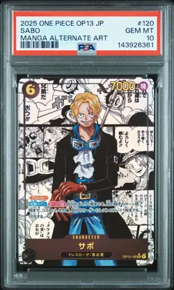 2025 ONE PIECE JPN OP13-CARRYING ON HIS WILL MANGA ALTERNATE ART SABO PSA 10 - Image 1