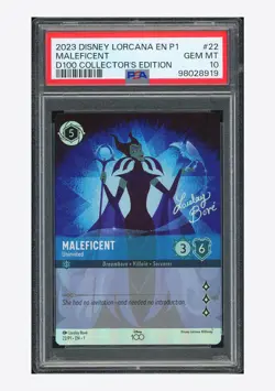 Disney Lorcana PSA 10 Maleficent Promo 2023 22/P1 D100 Collector's Edition ENG - Image 1