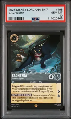 2025 DISNEY LORCANA EN 7-ARCHAZIA'S ISLAND BAGHEERA - GUARDIAN JAGUAR PSA 10 - Image 1