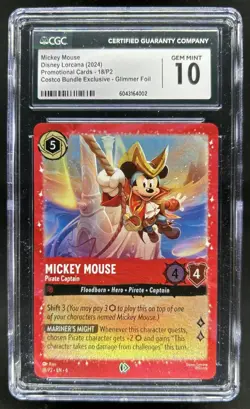2024 Disney Lorcana TCG: Sea Mickey Mouse - Pirate Captain Promos #18/P2 CGC 10 - Image 1