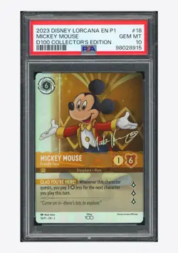 Disney Lorcana PSA 10 Mickey Mouse Promo 2023 18/P1 D100 Collector's Edition ENG - Image 1
