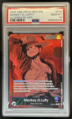 2025 One Piece Anime 25th Monkey D. Luffy Alternate Art #EB02-010 PSA 10 - Image 1