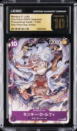 2023 ONE PIECE JPN DAY VISITOR #P-041 MONKEY D. LUFFY CGC 10 PRISTINE - Image 1