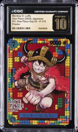 2025 ONE PIECE JPN PC: ONE PIECE DAY'25 PROMO MONKEY D. LUFFY CGC 10 PRISTINE - Image 1