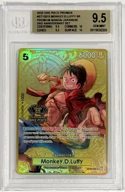 2025 One Piece Monkey D. Luffy Promo 2nd Anniversary ST13-015 BGS 9.5 Gem Mint - Image 1