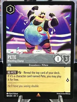 Disney Lorcana Shimmering Skies #187 Pete Rare - Image 1