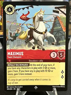 Disney Lorcana Shimmering Skies #105 Maximus Super Rare - Image 1