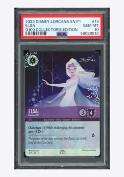 Disney Lorcana PSA 10 Elsa Promo 2023 19/P1 D100 Collector's Edition English - Image 1