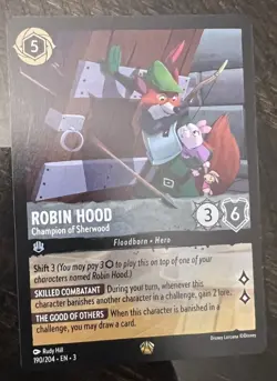 Disney Lorcana TCG Robin Hood-Champion of Sherwood 190/204 Card - Image 1