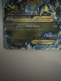 Mega M Charizard EX TCG Secret Ultra Rare Holo Card XY Flashfire 108/106 - Image 2