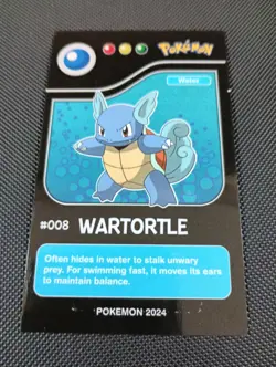 2024 POKEMON POKEDEX BLACK Edition Card #008 Wartortle Peru US Seller - Image 1