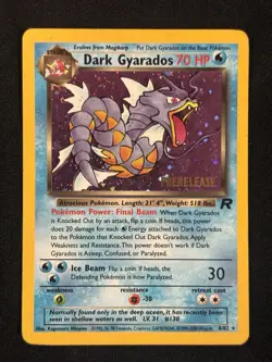 Dark Gyarados (Prerelease) 8/82 WoTC Promo INKED DMG Pokemon Card - Image 1