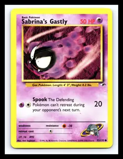 💥 Sabrina's Gastly Gym Heroes 2000 Non Holo Pokemon # 93/132 Vintage Card - Image 1