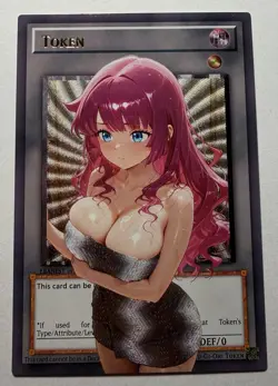 SEXY HEROINE WAIFU Romin YUGIOH TOKEN ACG PREMIUM HOLO CARD NM - Image 1
