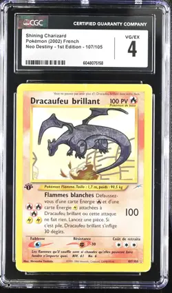 CGC 4 FRENCH Shining Charizard Neo Destiny 1st Edition 107/105 Pokemon Card - Image 1