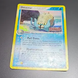 Pokemon Omastar Power Keepers Reverse Holo Rare TCG Card + Omanyte & Myst Fossil - Image 1