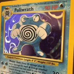 Pokemon Poliwrath Card base Set 13/102 Holo Rare NM - Image 2