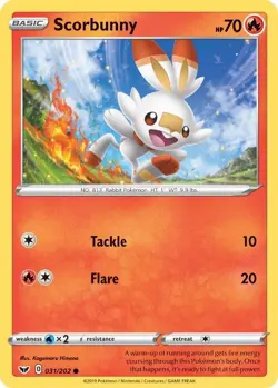 Scorbunny - 031/202 - Holo Promo NM, English Pokemon Sword & Shield - Base Set - Image 1