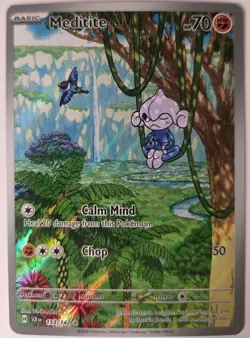 Pokemon TCG Meditite Stellar Crown 153/142 Illustration Rare Card NM Condition - Image 1