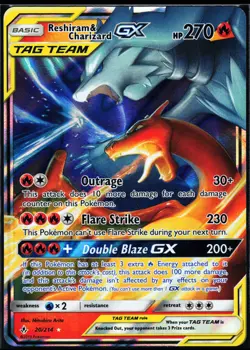 Pokemon Card- Reshiram & Charizard GX SM - Unbroken Bonds #20/214 - Image 1