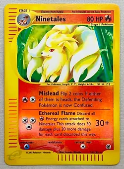 Pokemon Ninetales 21/165 Reverse Holo Rare - 2002 Expedition Base Set - NM to MT - Image 1
