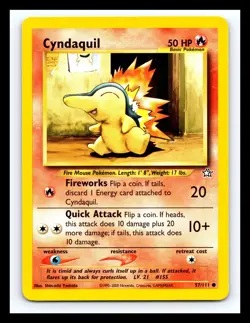 💥 2000 Pokemon Neo Genesis Unlimited - CYNDAQUIL - Non Holo # 57/111 - Image 1