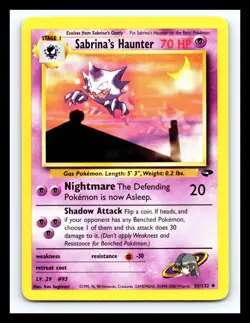 💥 SABRINA'S HAUNTER # 55/132 Gym Challenge WOTC Pokemon 2000 Vintage Non Holo - Image 1