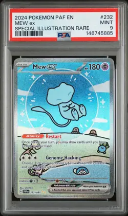 2024 POKEMON PAF EN-PALDEAN FATES SPECIAL ILLUSTRATION RARE #232 MEW EX PSA 9 - Image 1