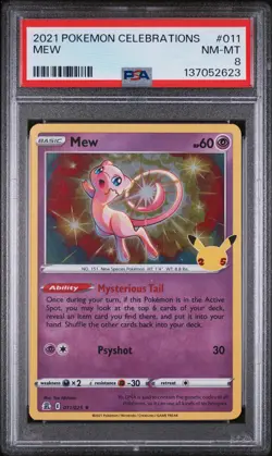 2021 POKEMON CELEBRATIONS #011 MEW PSA 8 - Image 1