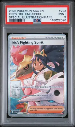 2026 POKEMON ASC EN-SPECIAL ILLUSTRATION RARE #292 IRIS'S FIGHTING SPIRIT PSA 9 - Image 1
