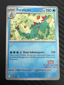 Pokemon TCG Feraligatr 213 (Illustration Contest 2024) Scarlet & Violet Promo NM - Image 1