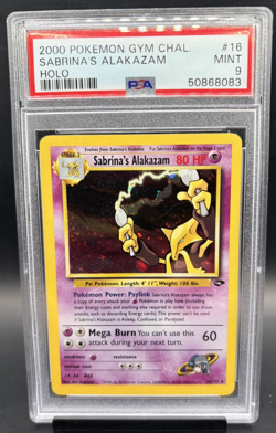 Pokemon Gym Challenge Alakazam Sabrina's 16/132 Holo Rare PSA 9 MINT - Image 1