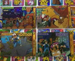 Pokemon Vintage Pocket Monsters Vending HOLO Prism (4x) Stickers 1998 Nintendo - Image 1