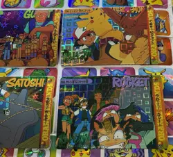 Pokemon Vintage Pocket Monsters Vending HOLO Prism (4x) Stickers 1998 Nintendo - Image 3